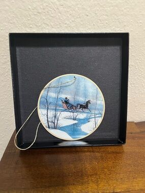 P. Buckley Moss Winter Sleigh Ornament
